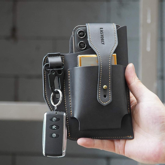 Retro Belt Waist Fashionable Bag (Black)